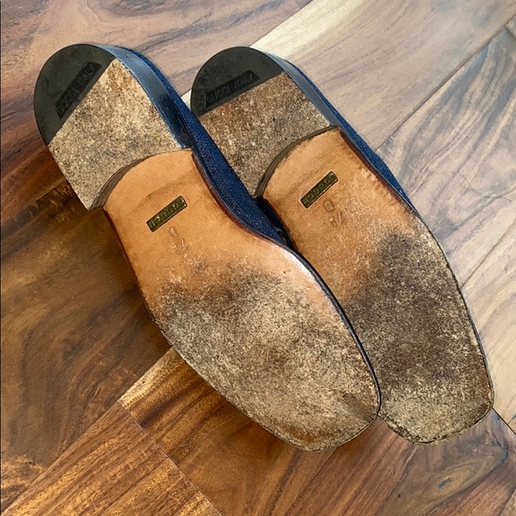 Gucci Dark Blue Jean Loafers with Gold Horse-bit